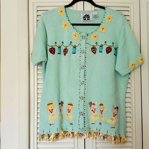 Like new! Vintage Storybook Knits hula dancer sweater